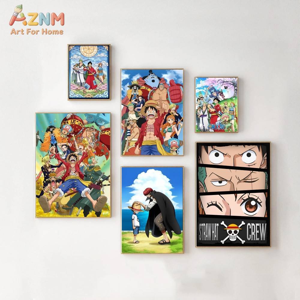 One Piece Straw Hat - AZNM 원피스 프레임 없는 캔버스 프린트