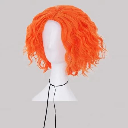 매드 해터 코스프레 가발 짧은 오렌지 곱슬 가발 이상한 - Anime Cosplay Website 리뷰 및 가격