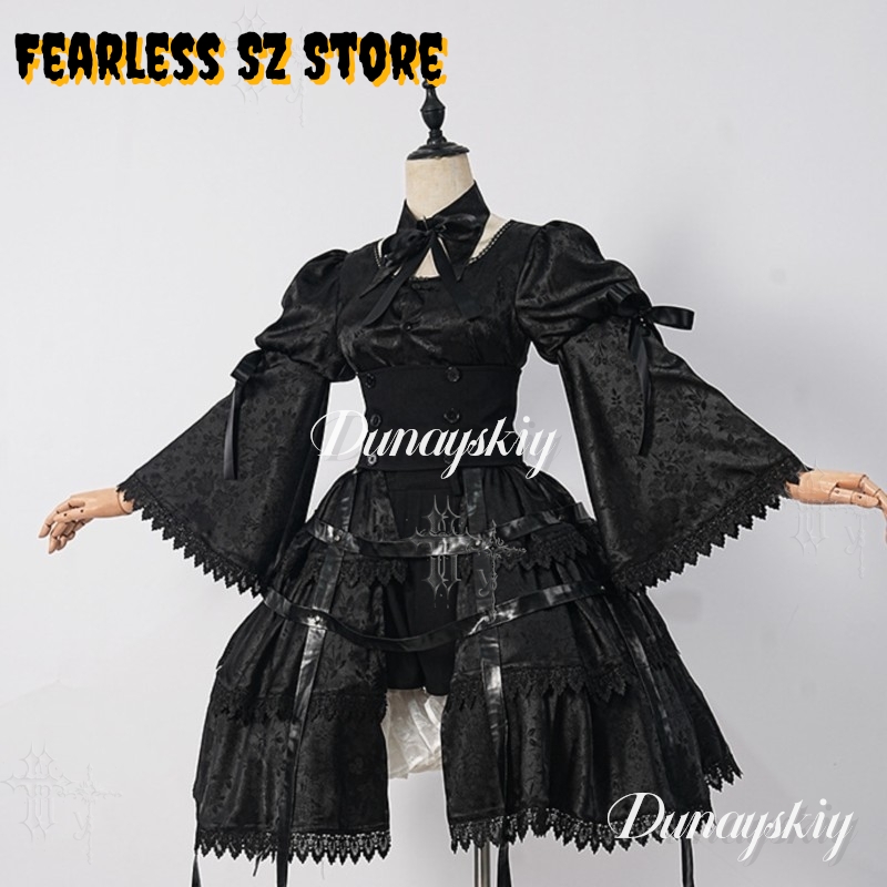 소녀 고딕 드레스 할로윈 카니발 뉴 블랙 로리타 시엘  - Anime Cosplay Black Girl 리뷰 및 가격