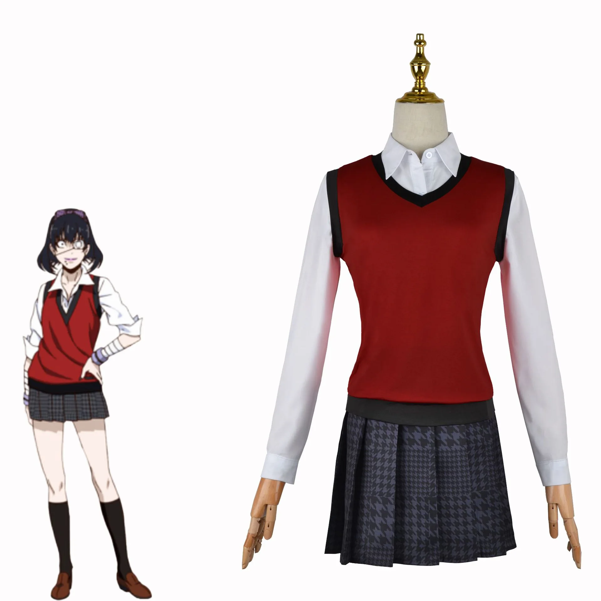일본 교복 조끼 치마 여성 JK 유니폼 2025 애니메 - Anime Cosplay Kakegurui 리뷰 및 가격