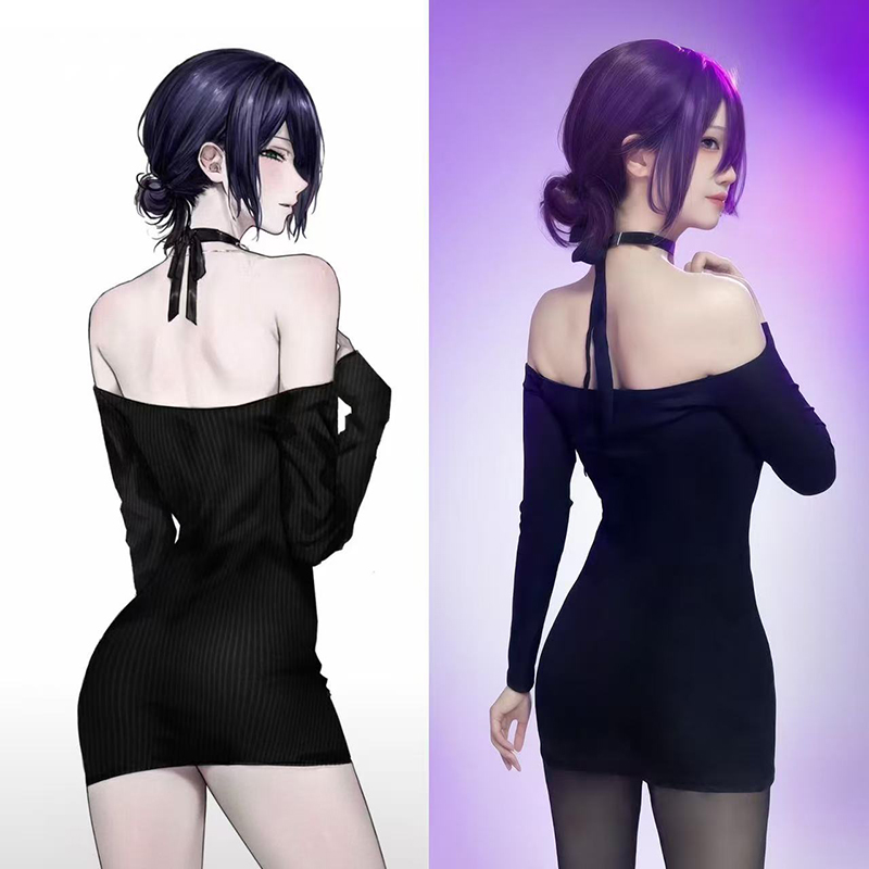 애니메이션 체인소맨 레제 코스프레 의상 여성 드레스 블 - Anime Cosplay Black Girl 리뷰 및 가격