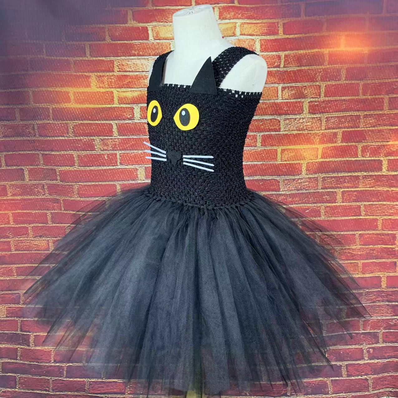 여자아이 검은 고양이 튀튀 드레스 어린이 생일 파티 튤 - Anime Cosplay Black Girl 리뷰 및 가격