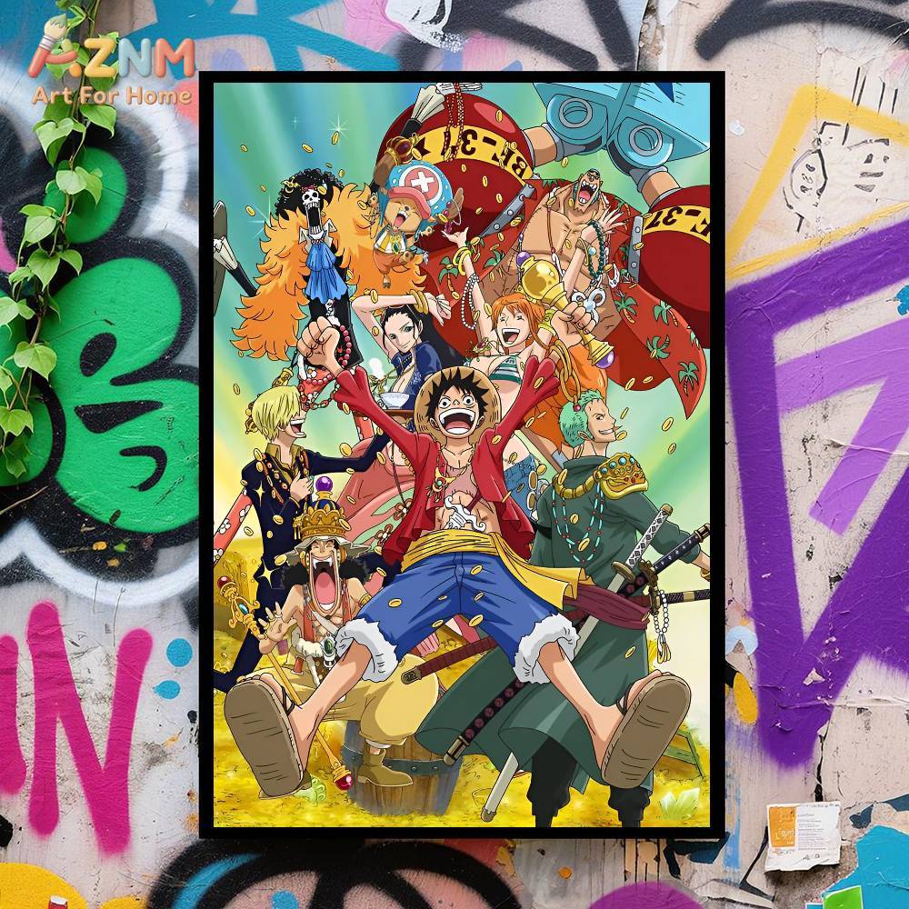 AZNM 원피스 프레임 없는 캔버스 프린트 밀짚모자 승 - One Piece Straw Hat 리뷰 및 가격