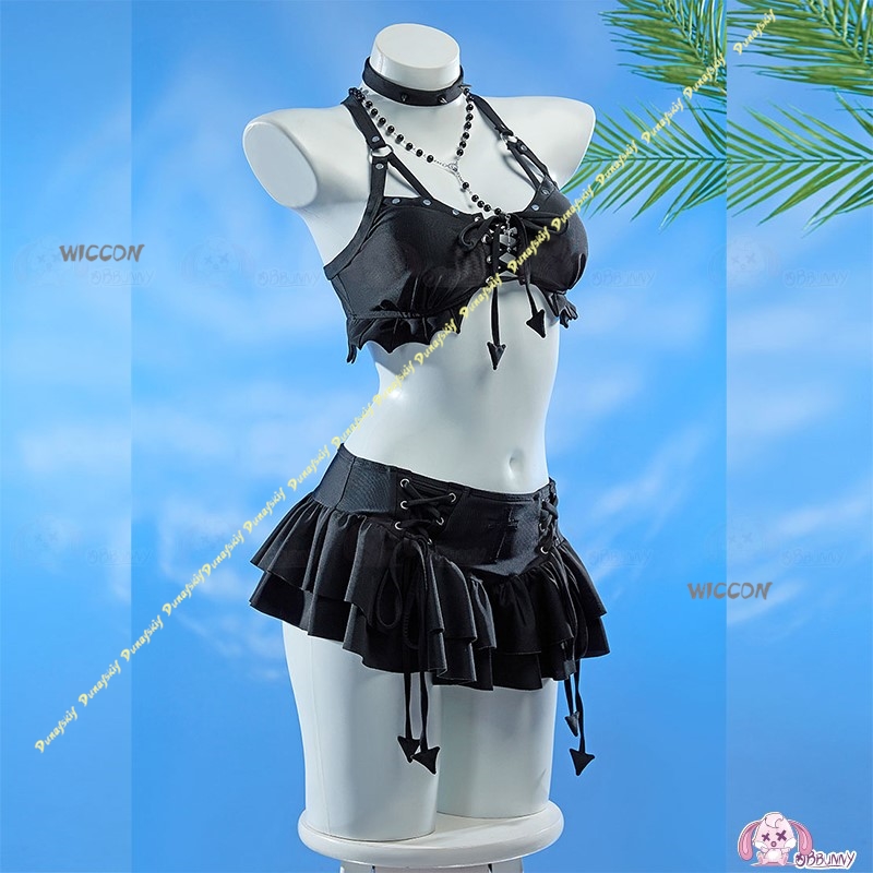 코스프레 의상 소녀 섹시 수트 미 하이 샤 수영복 고딕 - Anime Cosplay Black Girl 리뷰 및 가격