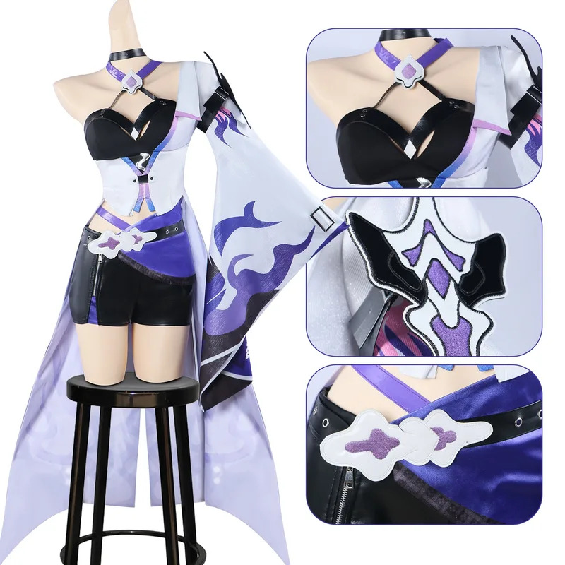 재고 있음 Acheron 코스프레 의상 Honkai 스 - Anime Cosplay Youtube Shorts 리뷰 및 가격